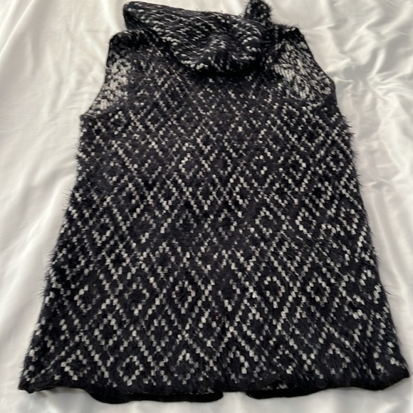 Cato Black/White Hooded Sleeveless Long Cardigan Super Soft Eyelash Sweater - Picture 2 of 6